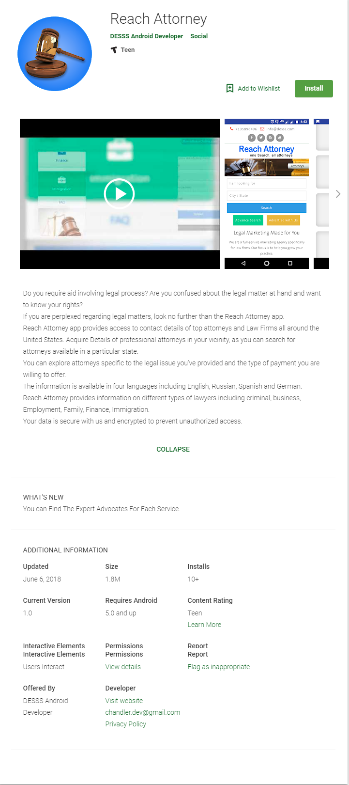 App Android for legal concerns App Android for legal concerns