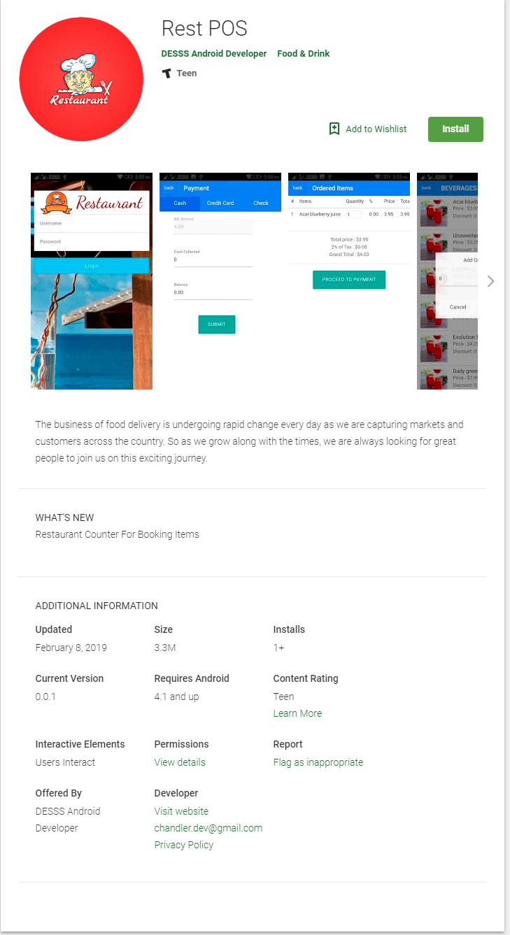Restaurant Counter For Booking Items Android App Restaurant Counter For Booking Items Android App