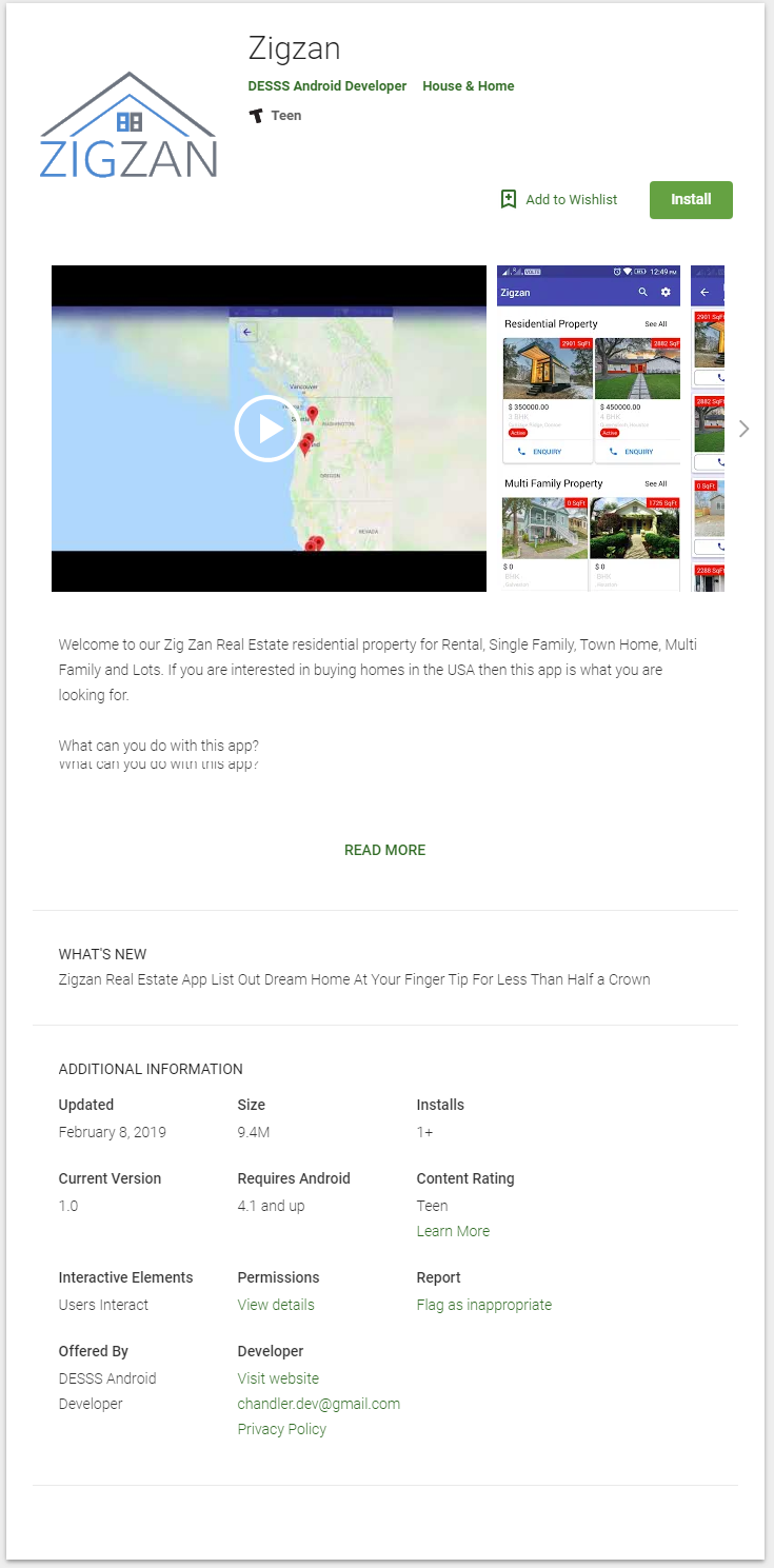 Real Estate android app development 