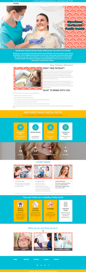 Dental care services web design and development 