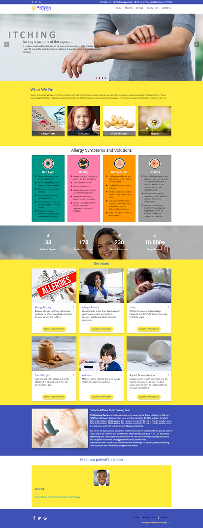 Allergy clinics web design Allergy clinics web design