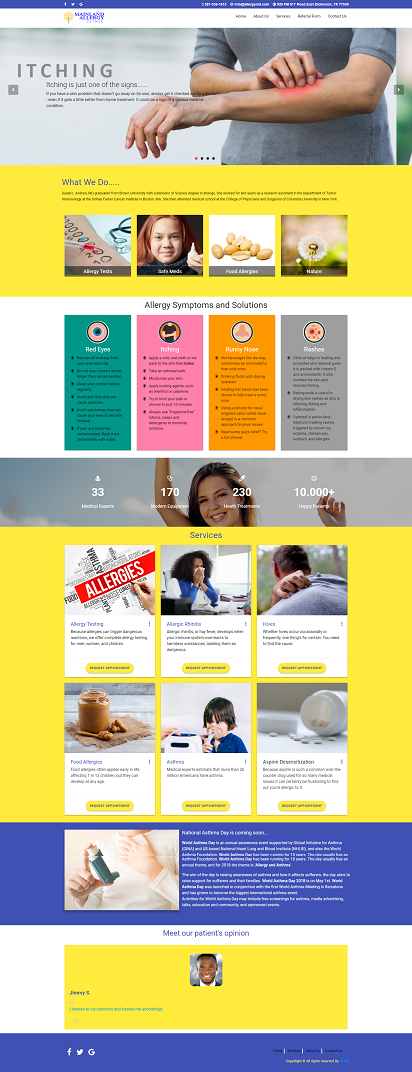 Allergy clinics web design 