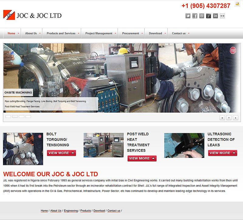 Oil and Gas Services Industry website Design 