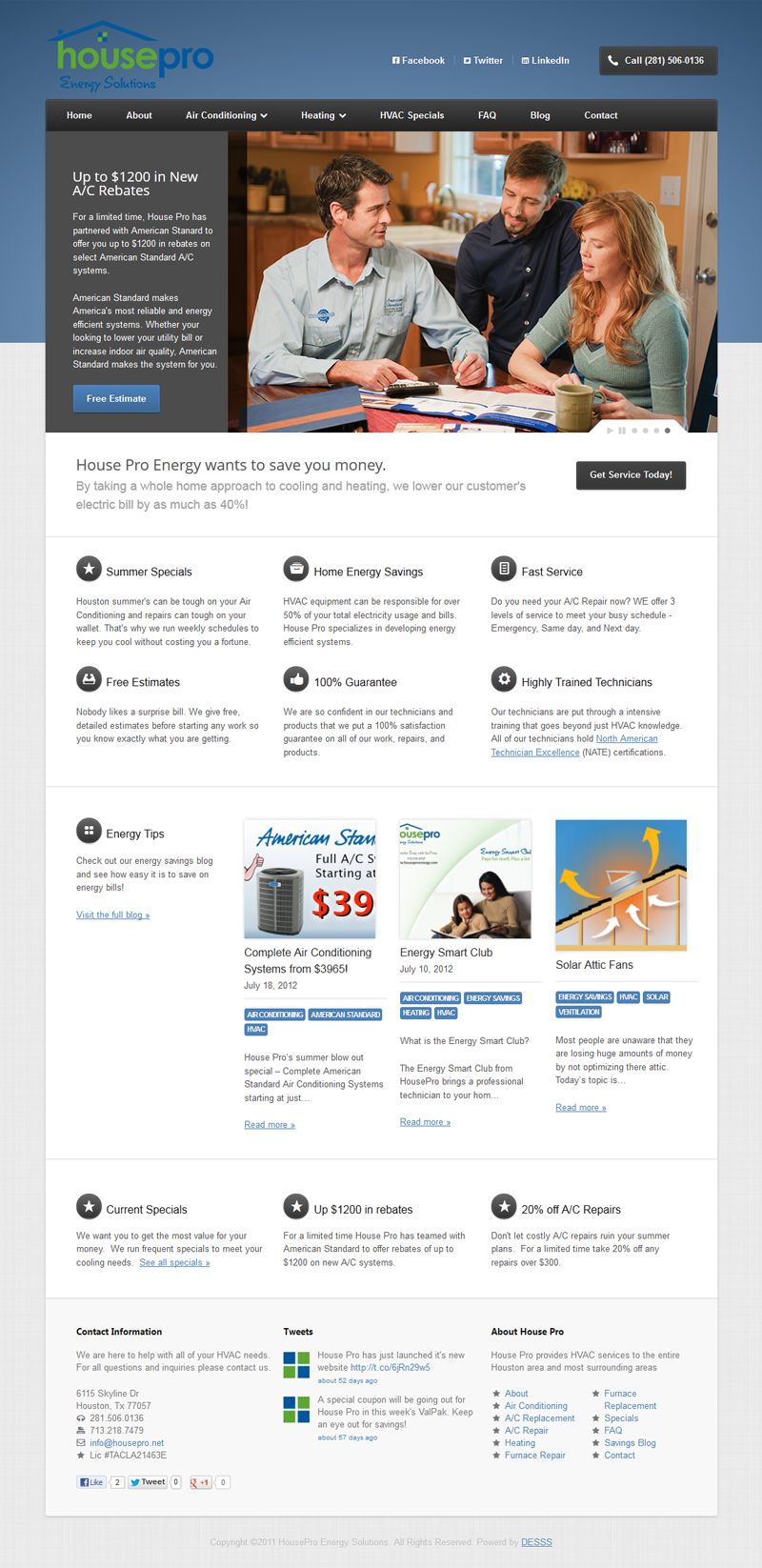 Air conditioners business website design 