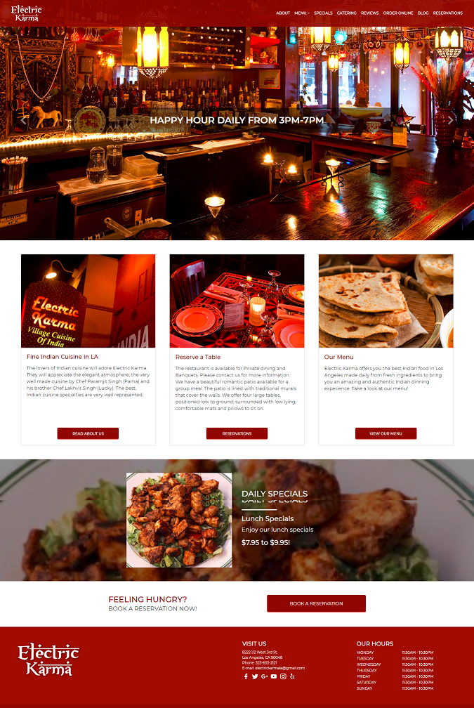 Restaurant and catering website design and development 