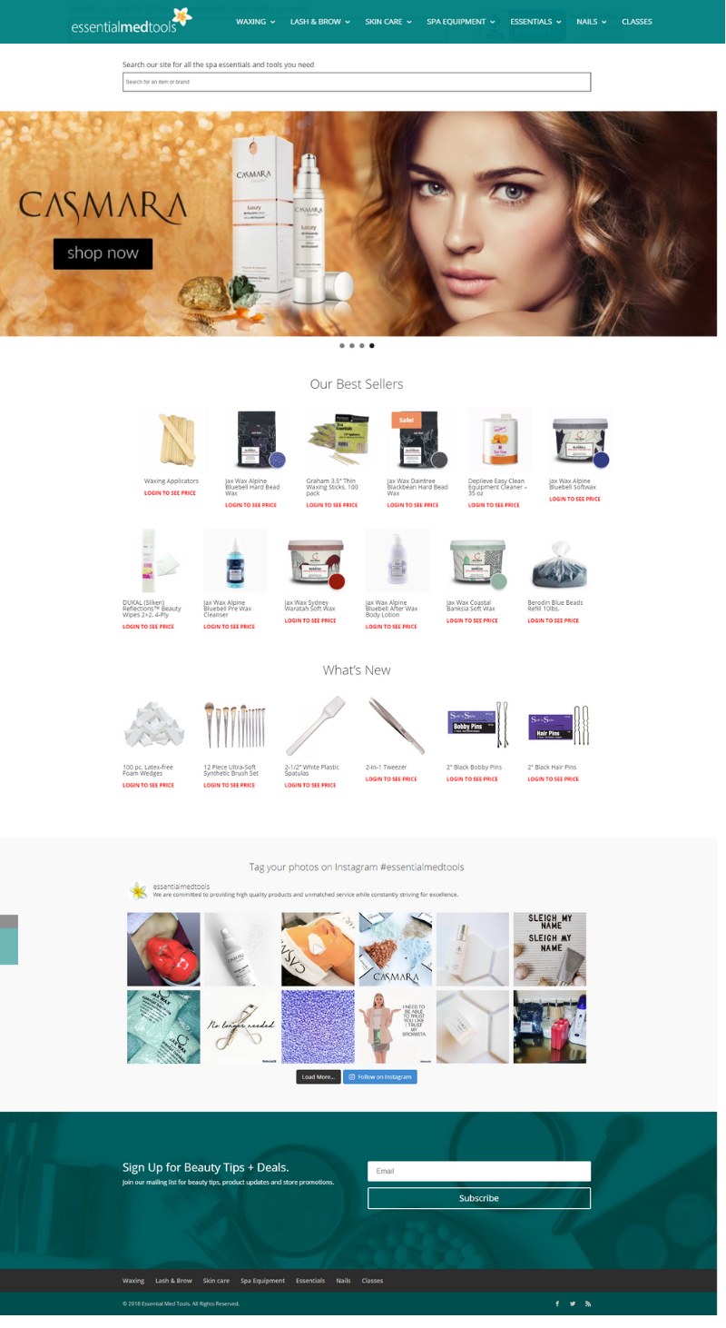 Beauty and spa products and equipment eCommerce retail website Design Beauty and spa products and equipment eCommerce retail website Design