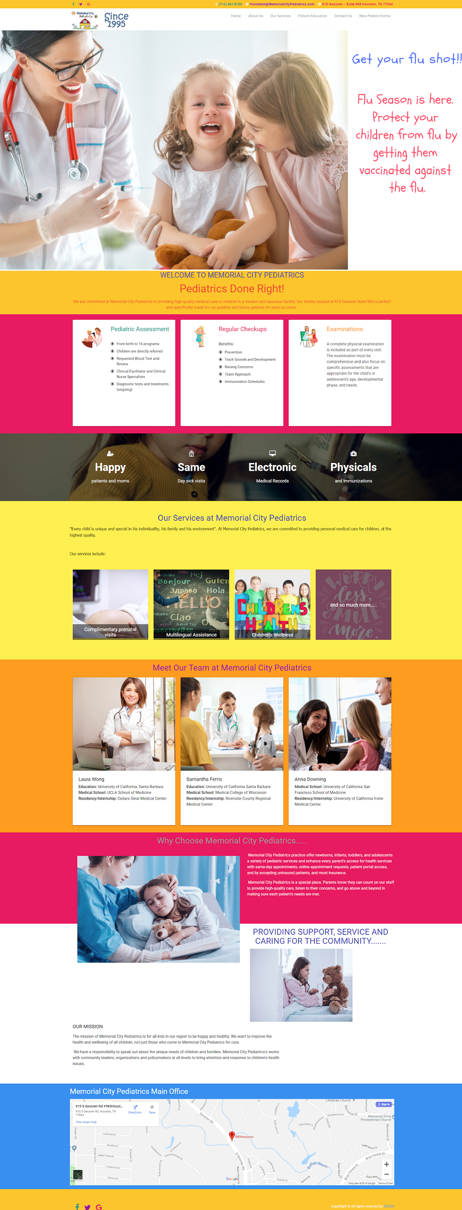 Pediatric Services and clinics web design and development 