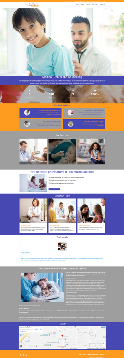 Pediatric Clinic Web Design and Development 