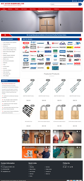 Commercial Door Hardware eCommerce webdesign 