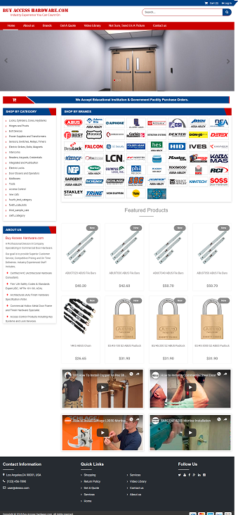 Commercial Door Hardware eCommerce webdesign Commercial Door Hardware eCommerce webdesign