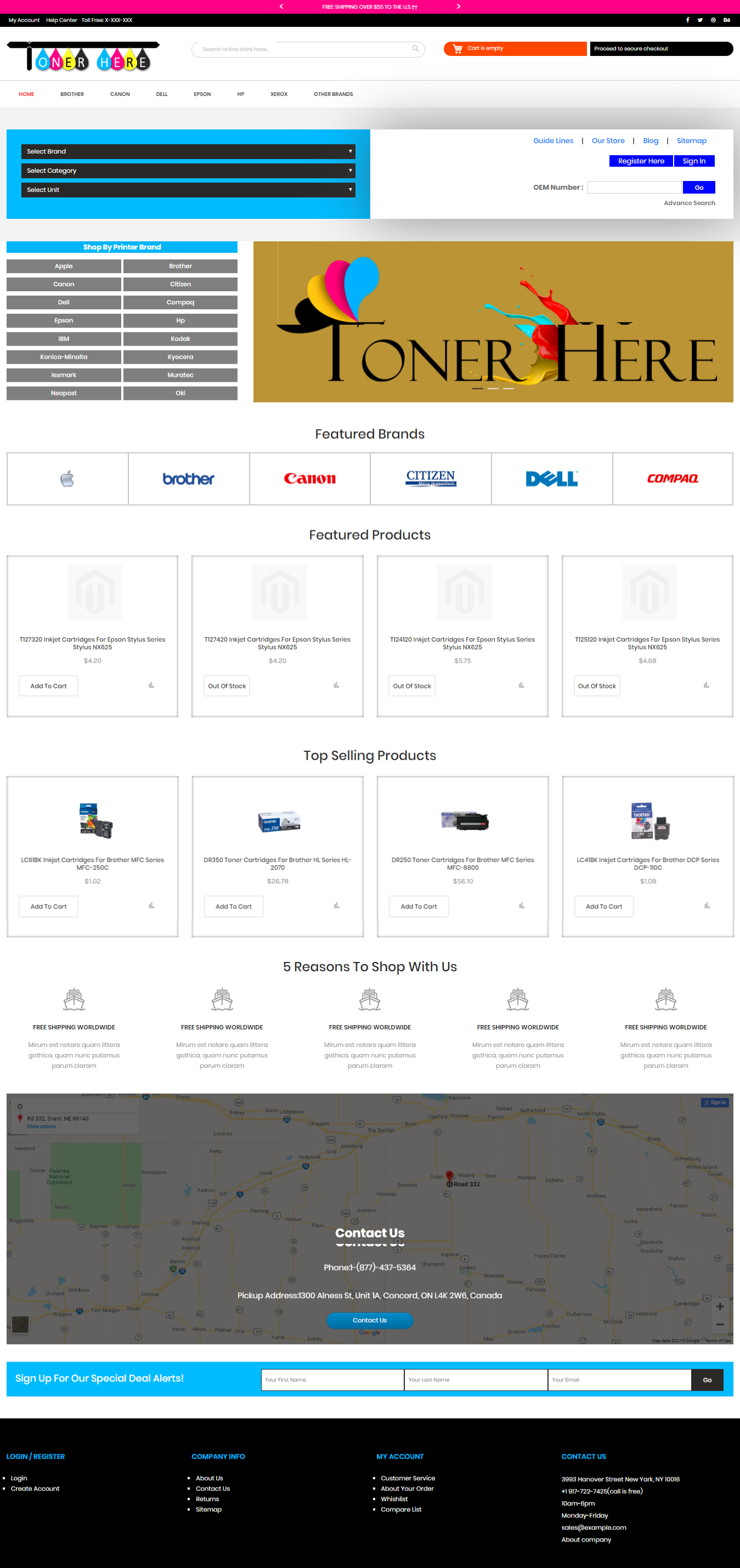 Toner E commerce Retail Website Design 